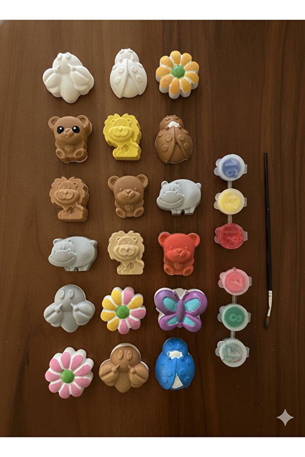 18 parça mini figür boyama seti - 2