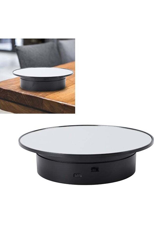 360° Electric Mirror Turntable Display Stand (2-Pack) | Quiet Rotating Showcase Platform