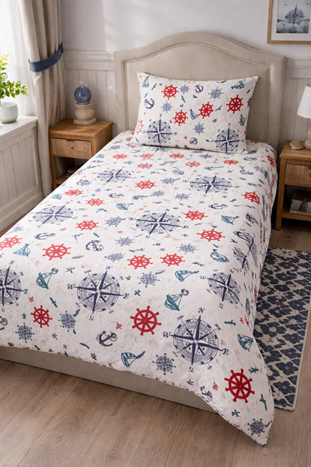 Single Size Fitted Sheet Duvet Cover Set |   Cotton