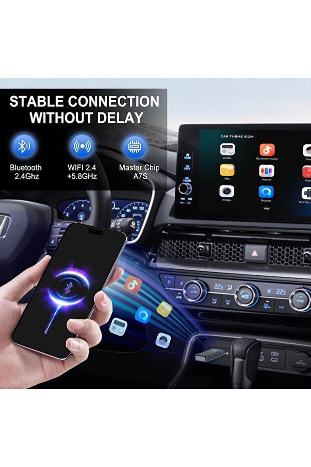 Adaptor wireless 2 în 1 CarPlay și Android Auto - 3