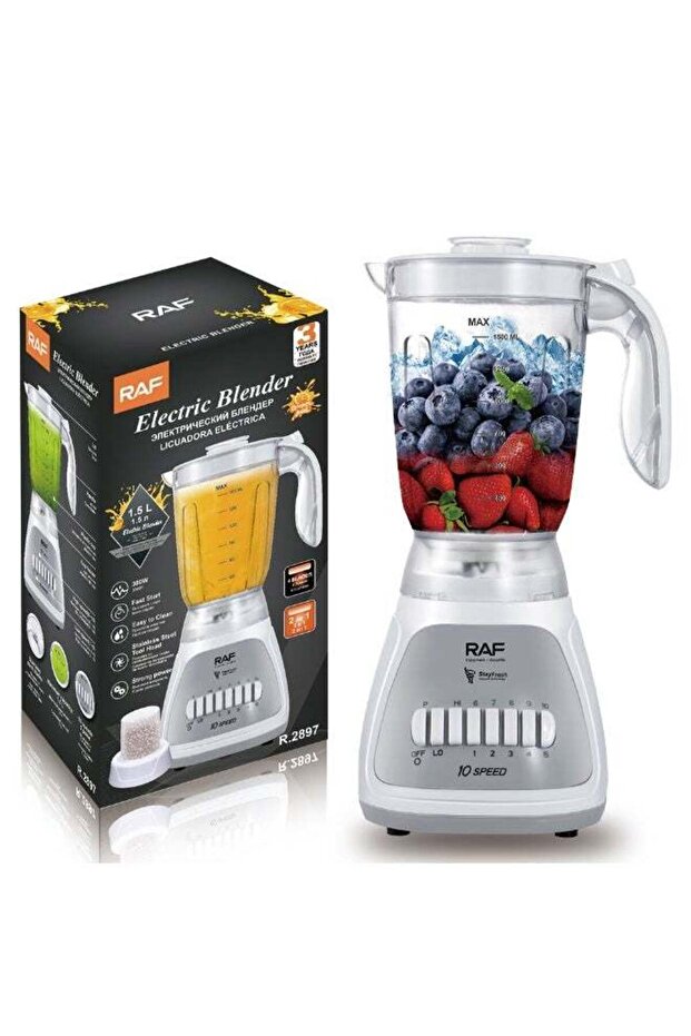 Electric Blender with 4 Stainless Steel Blades