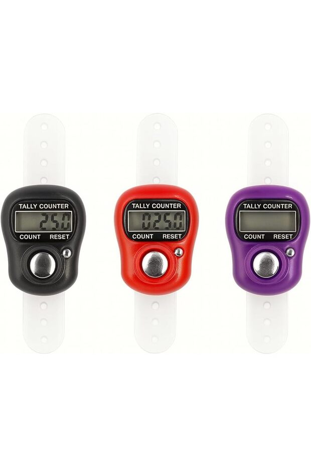 Digital Finger Tally Counter (3-Pack) for Dhikr & Tasbeeh