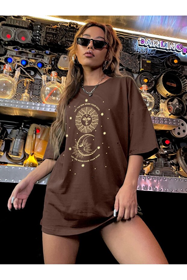 Moon Printed Unisex Oversized T-Shirt