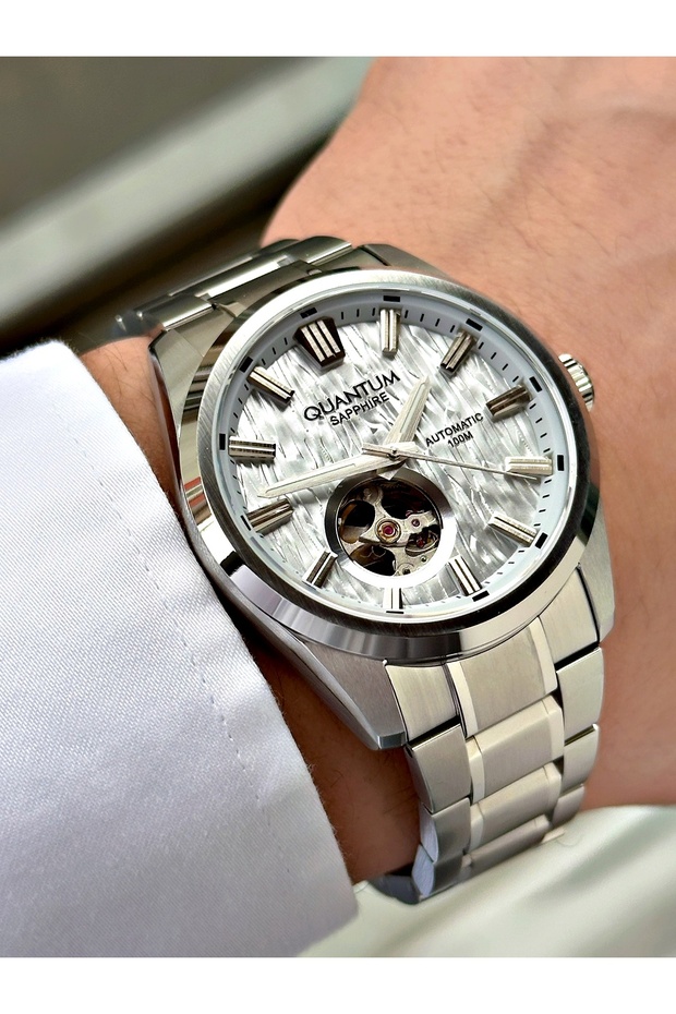Silver Color Steel Band Steel Case Men's Wristwatch with Automatic Mechanism 1192Mr