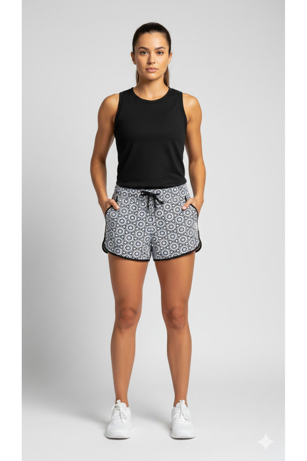 Desenli Kadın Deniz Şortu - 1