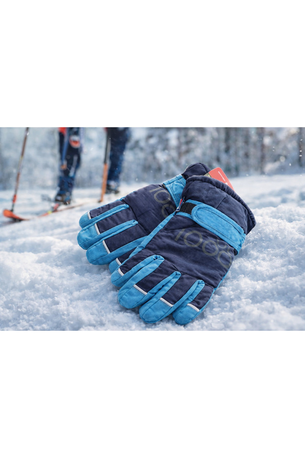 Kitti 9-16 Years Old Children's Snow Skiing Winter Gloves Lined Cold-Proof Wind Water Repellent Reflective