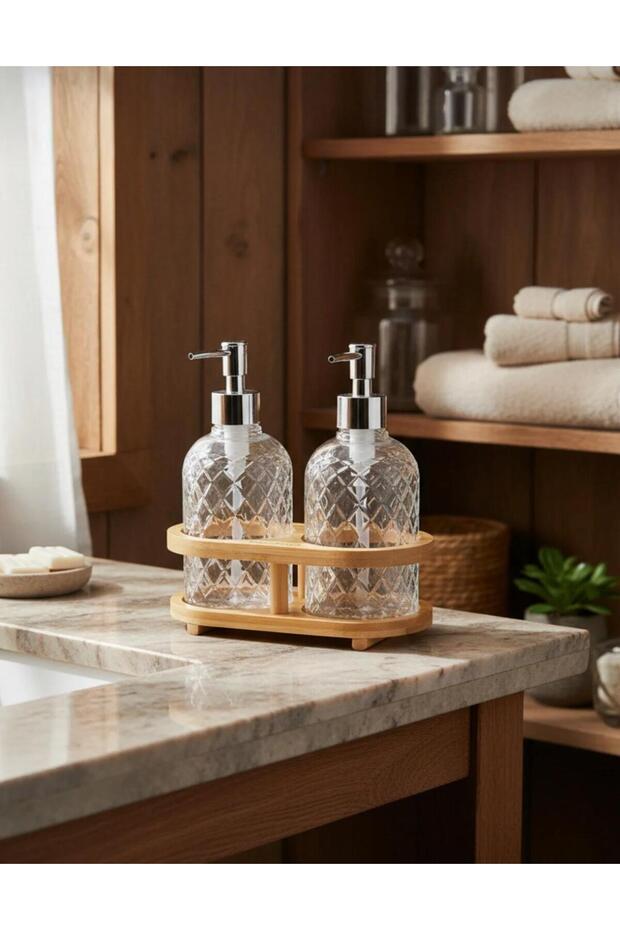 Bambu Standlı 2'li Sabunluk Seti - 6