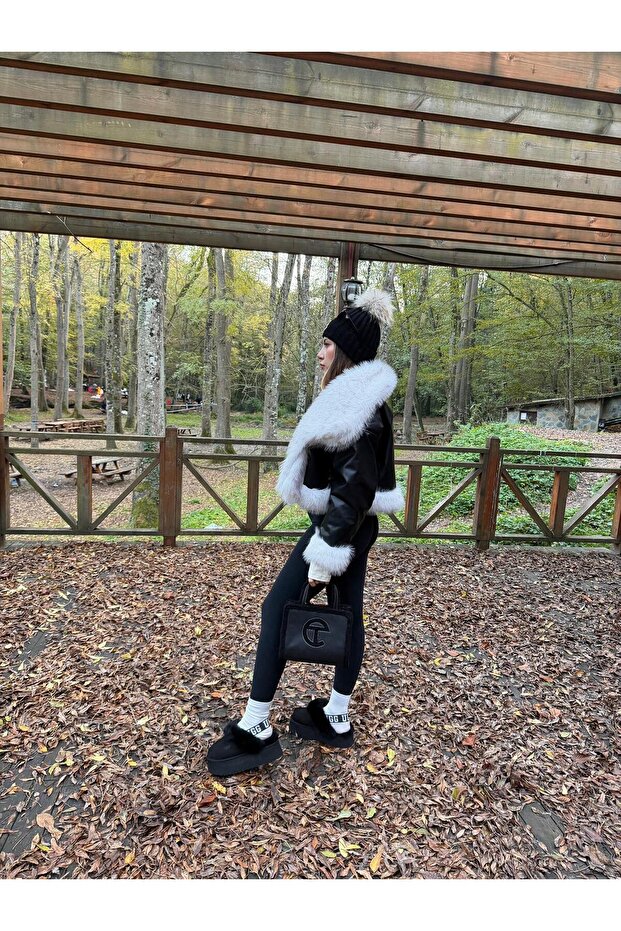 Çift Taraflı Kürk Mont - 4