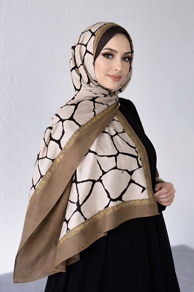 شال قطني بنمط حجري - 1