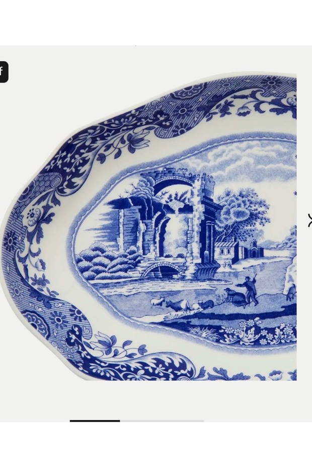 Blue Italian oval servis tabağı - 4