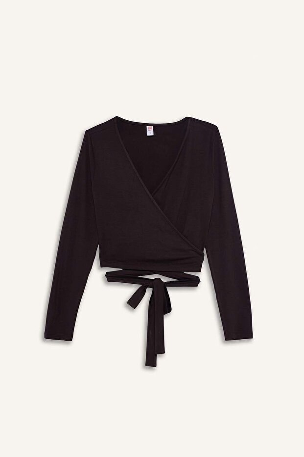Belted Long Sleeve T-Shirt F8572Ax26Sp