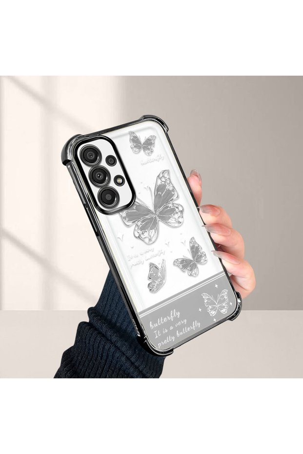 Samsung Galaxy A33 5g Compatible Butterfly Printed Transparent Silicone Shock Absorbing Case Stylish and Durable