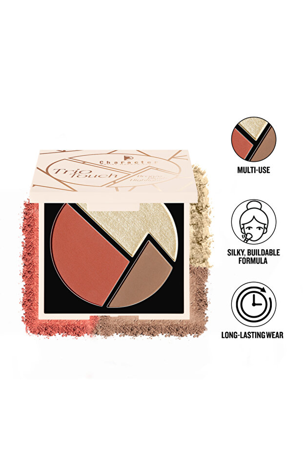 Trio Touch Bronze Blush-Highlight Palette