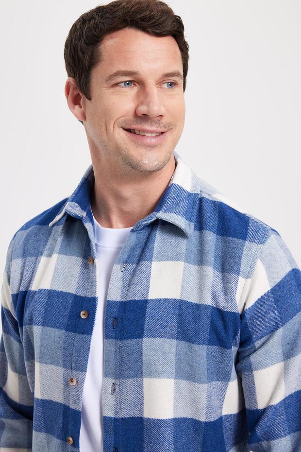 Men's Slim Fit slim fit checkered winter lumberjack shirt