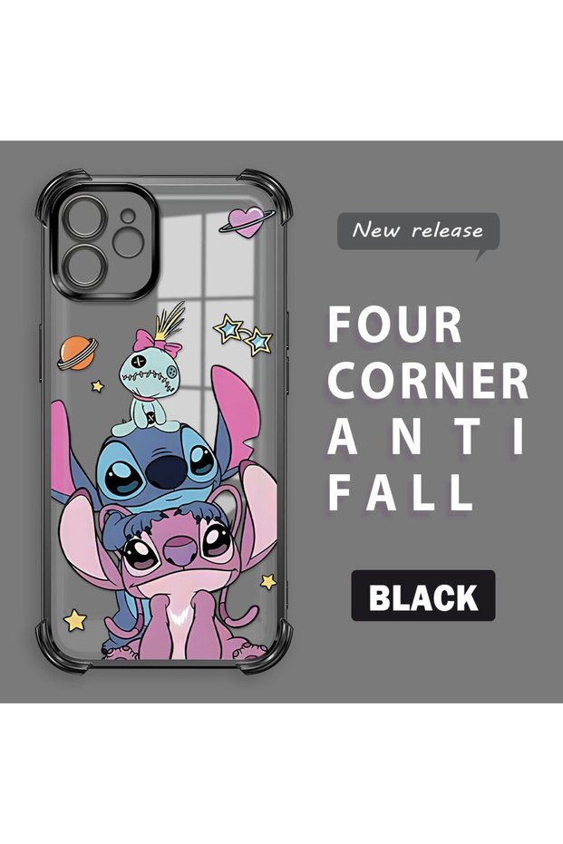 iPhone 12 Compatible Transparent Back Panel Four-Corner Reinforced Impact Protection Glossy Edge Silicone Case