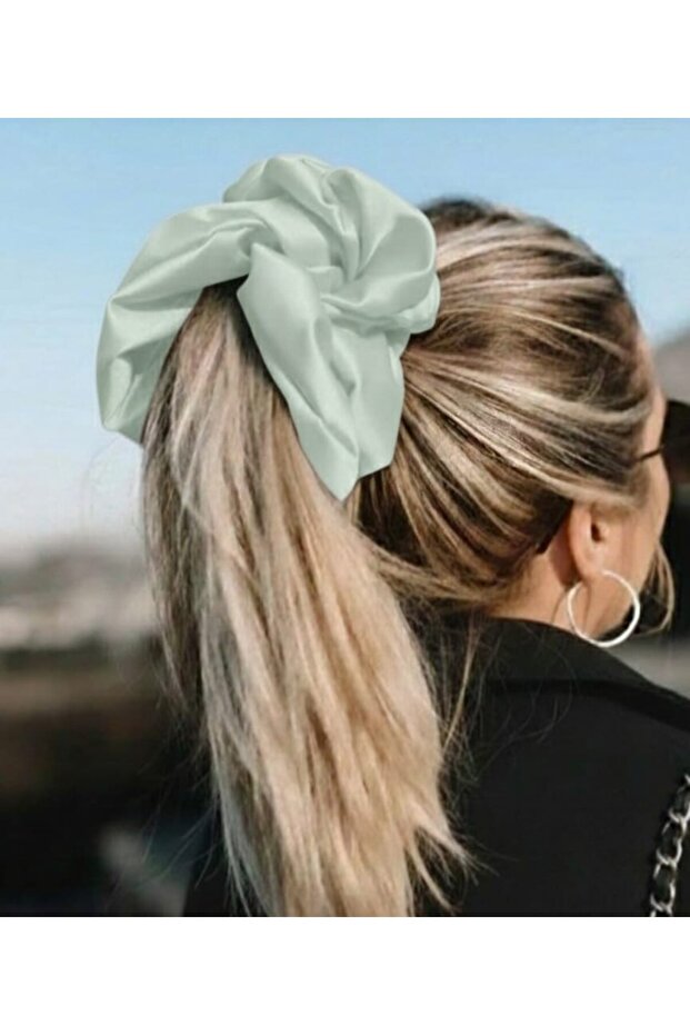 Women's Large Size Water Green Rubber Scrunchie/Hair Rubber Scrunchie/Hair Accessory