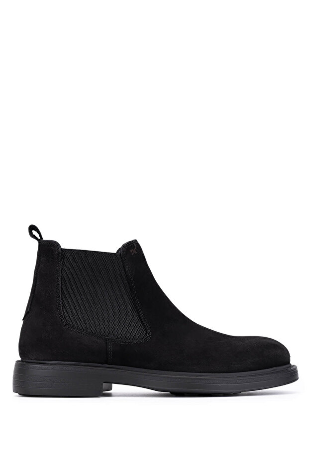 Men's Genuine Leather Black Nubuck Casual Boots