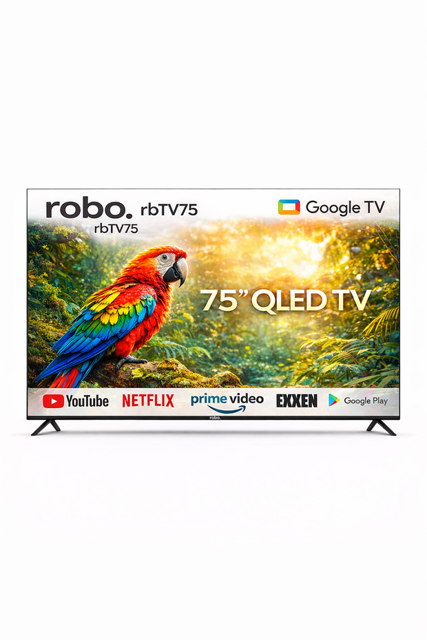 ROBO 75 inç 190 Ekran 4K Ultra HD Uydu Alıcılı Smart QLED Google TV