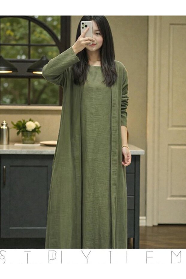 Linen Versatile Two-Piece Casual Jacket and Vest Dress Set