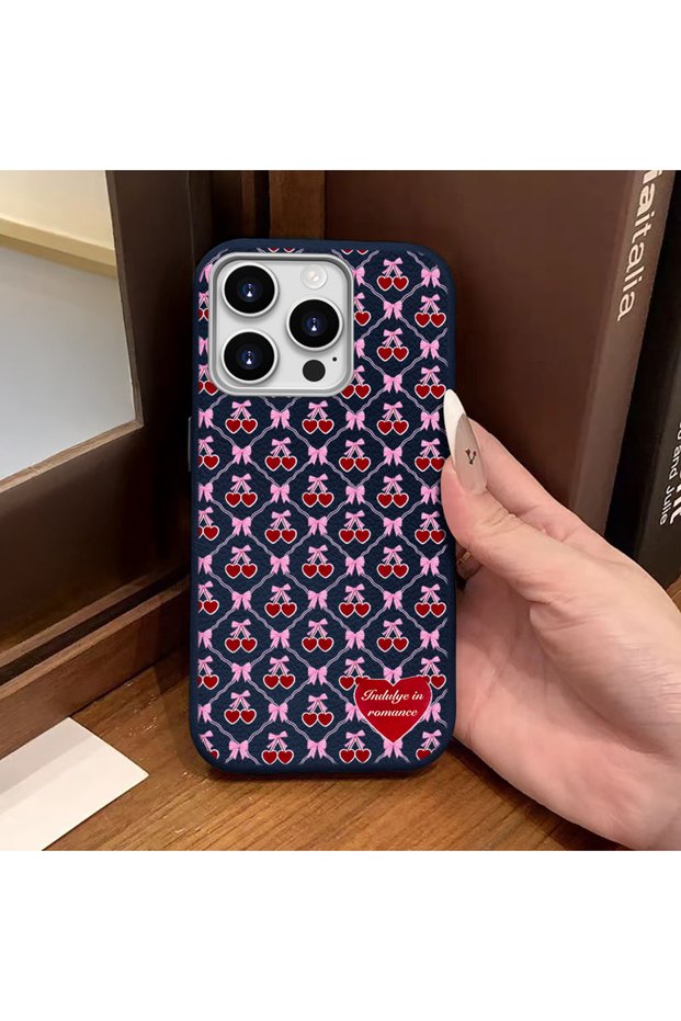 iPhone 14 Pro Compatible Blue Leather Texture Silicone Protects Camera Shock-Absorbing Case Elegant Style