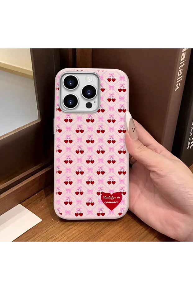 iPhone 16 Pro Max Compatible Pink Leather Textured Silicone Protects Camera Shock-Absorbing Case Elegant Style