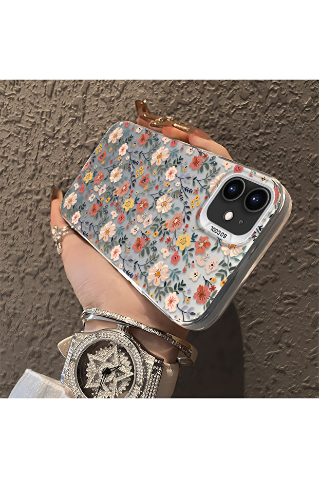 حافظة من السيليكون النحيف المقاوم للصدمات بنمط غصن الزهرة متوافقة مع هاتف iPhone 12 - 3