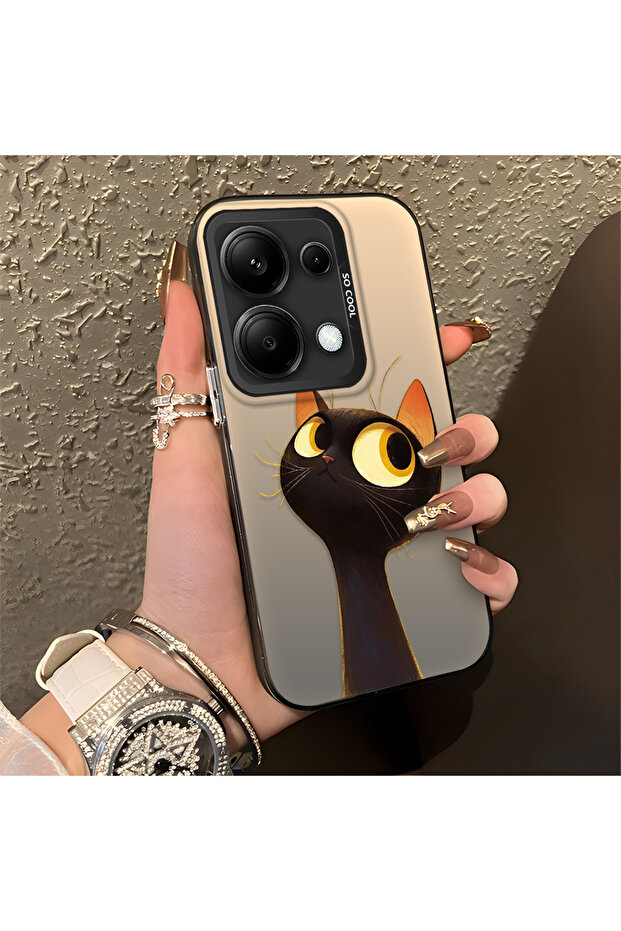 حافظة سيليكون رفيعة مقاومة للصدمات بنمط قطة صغيرة متوافقة مع هاتف Redmi Note 14S - 1