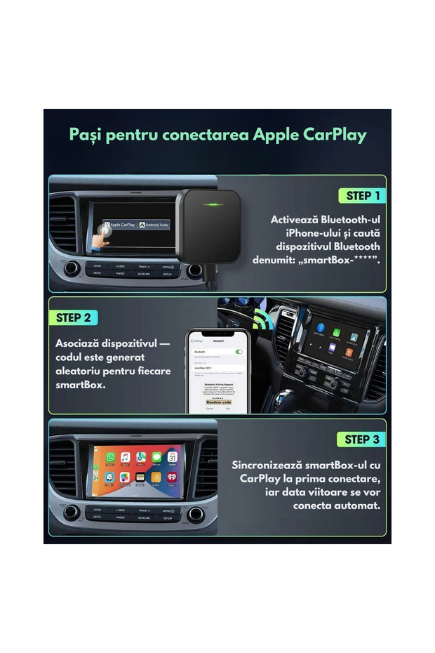 CarPlay & Android Auto Wireless Adapter – Universal USB Android & IOS Auto Compatibility, Wireless - 8