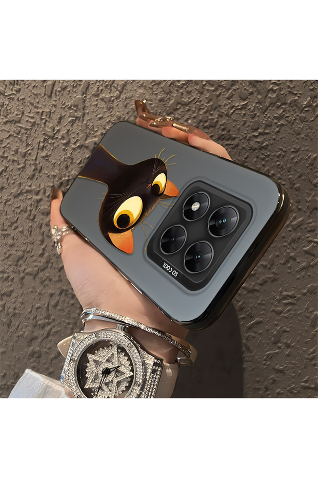 حافظة سيليكون رفيعة مقاومة للصدمات بنمط قطة لطيفة متوافقة مع Poco X7 5G - 3