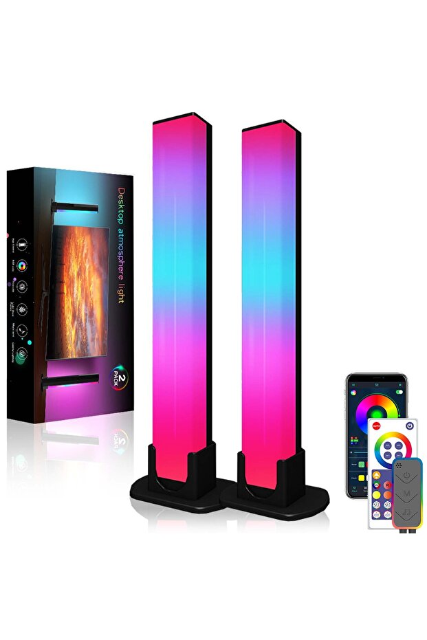 أشرطة إضاءة LED ذكية، أشرطة إضاءة RGB قابلة للتعتيم، أضواء ألعاب للكمبيوتر، إضاءة مزاجية، قطعتان