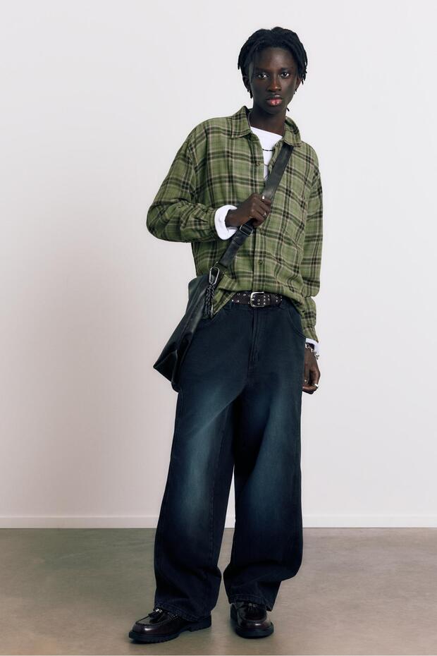 Uzun kollu kareli gömlek - 1