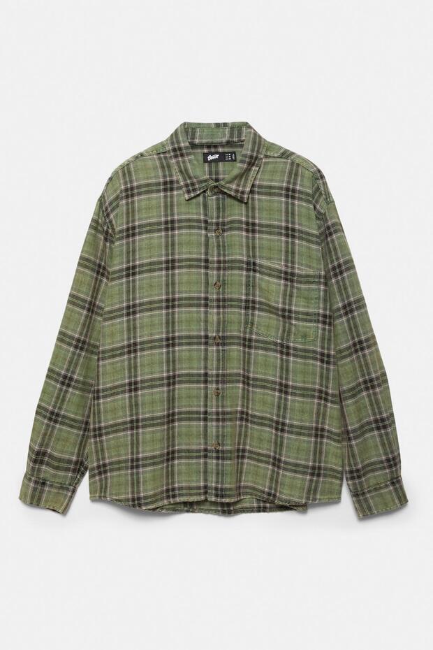 Uzun kollu kareli gömlek - 7