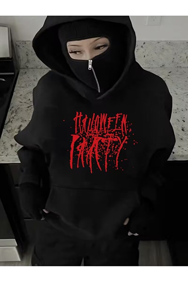 Unisex Snow Masked Ninja Sweatshirt Hoodie 3-Ply Thick Zippered