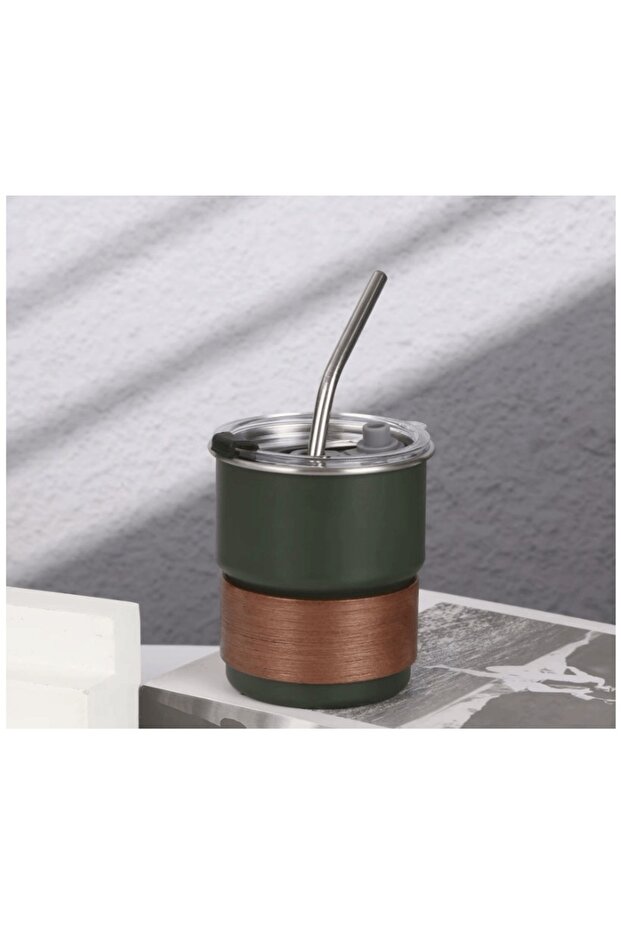8.5 CM 300 ML Green Stainless Steel Thermos Tea Coffee Cup Outdoor Portable Cold Drink Mug