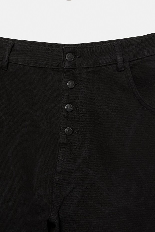 Lazer baskılı baggy jean - 9