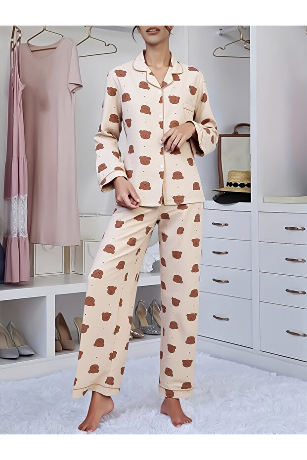 Women Graphic Print Shirt and Pyjama Set