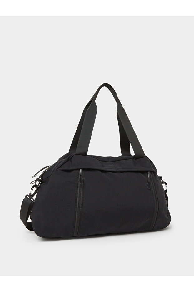 Black Gym Duffel Bag with Shoulder Strap
