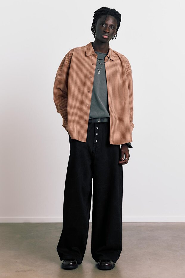 Lazer baskılı baggy jean - 3