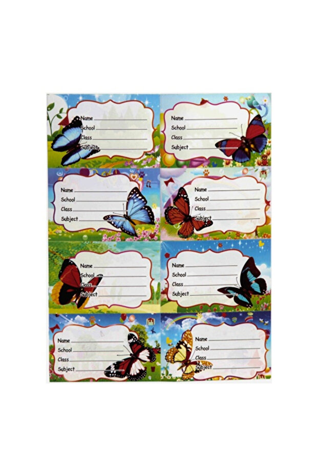 School Labels BUTTERFLIES Pattern - 1
