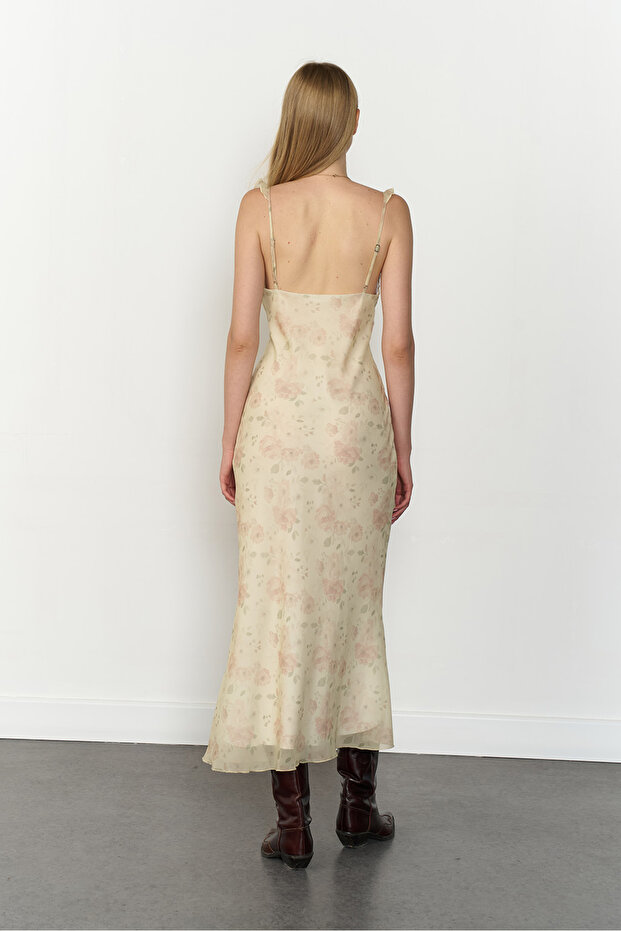 Desenli Uzun Elbise - 4