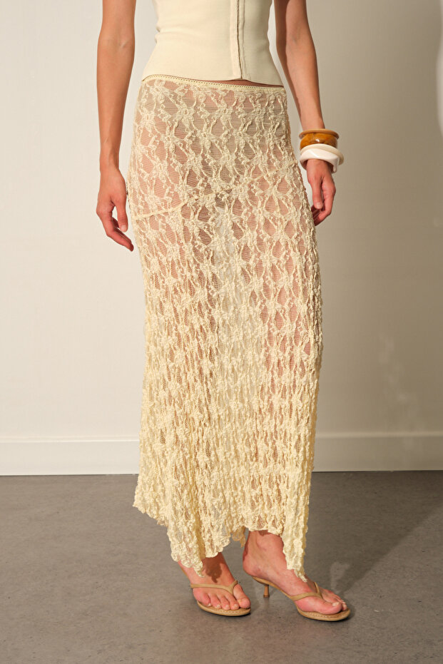 Asimetrik Dantel Etek - 2