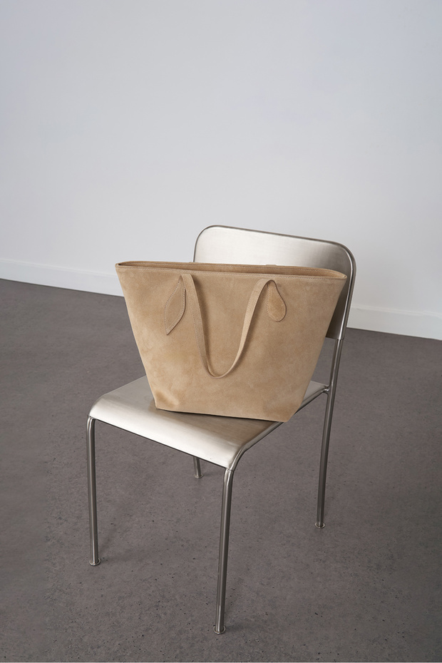 %100 Süet Deri Tote Çanta - 2