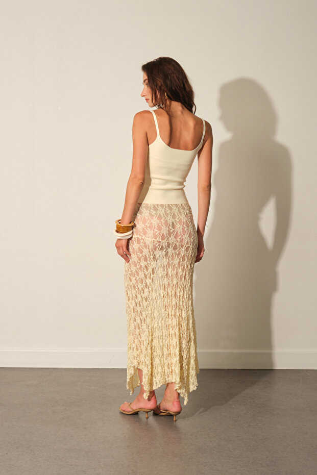 Asimetrik Dantel Etek - 4