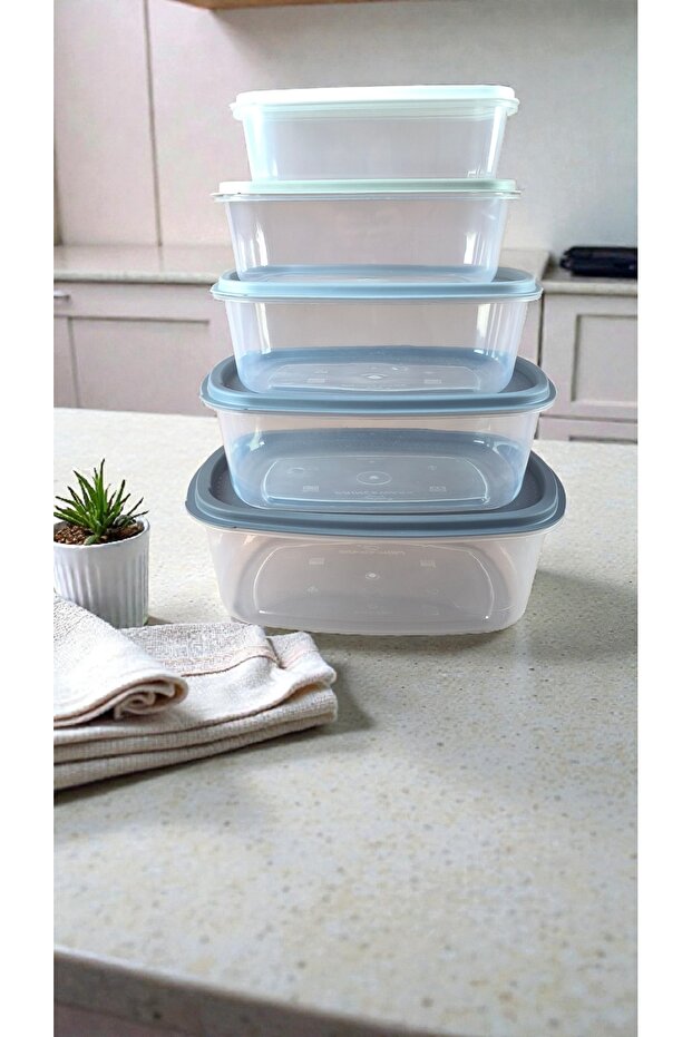 حاويات تخزين بلاستيكية، 5 قطع - 2