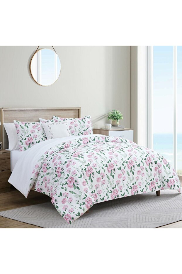 Rose Pink | طقم غطاء لحاف مزدوج من 5 قطع