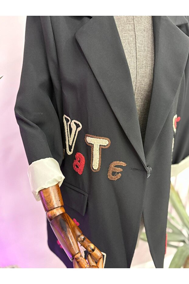 Black jacket with applications - 3