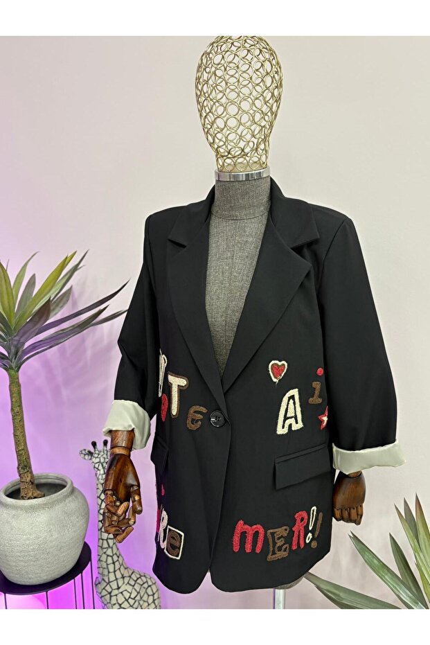 Black jacket with applications - 2