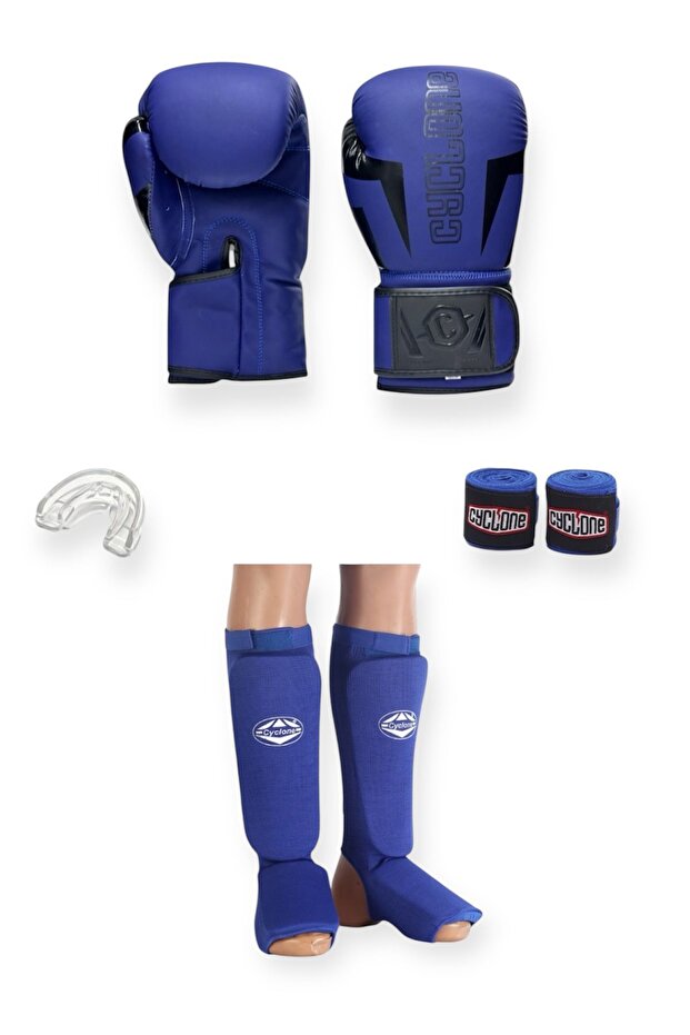 Professional 12 oz Boxing Gloves & Shin Guard & Mouth Guard & Bandage