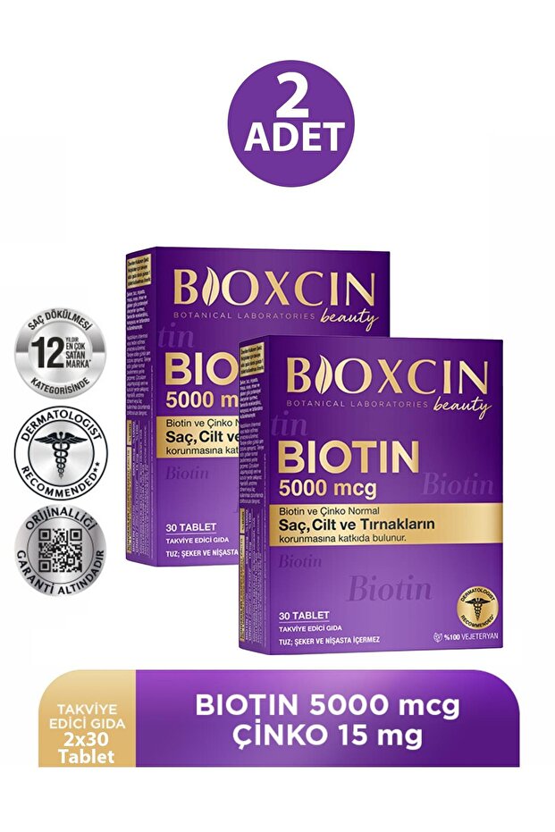 Biotin 5000 mcg 30 Tablet 2 Adet - 1