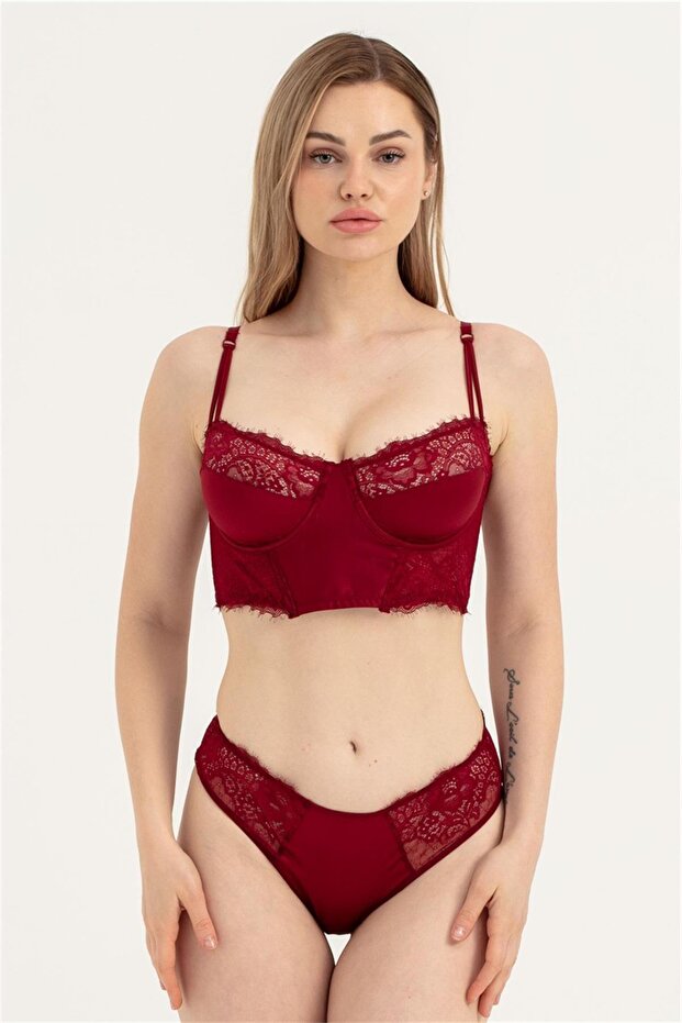 Women's Burgundy Satin Slip